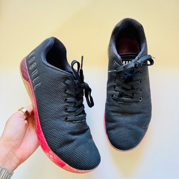 NOBULL Black Red Texture Gradient Unisex Lace Up Athletic Gym Shoe Sneakers 10.5 - Picture 5 of 11